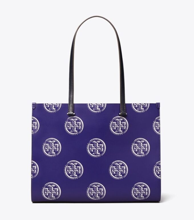 Borsa tote con monogramma T in rilievo a contrasto