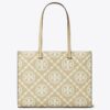 Borsa tote con monogramma T in rilievo a contrasto Borsa tote con monogramma T in rilievo a contrasto