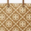 Borsa tote con monogramma T in rilievo a contrasto