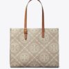 Borsa tote con monogramma T in rilievo a contrasto Borsa tote con monogramma T in rilievo a contrasto