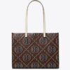Borsa tote con monogramma T in rilievo a contrasto Borsa tote con monogramma T in rilievo a contrasto