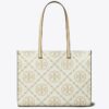 Borsa tote con monogramma T in rilievo a contrasto Borsa tote con monogramma T in rilievo a contrasto