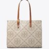 Borsa tote con monogramma T in rilievo a contrasto Borsa tote con monogramma T in rilievo a contrasto