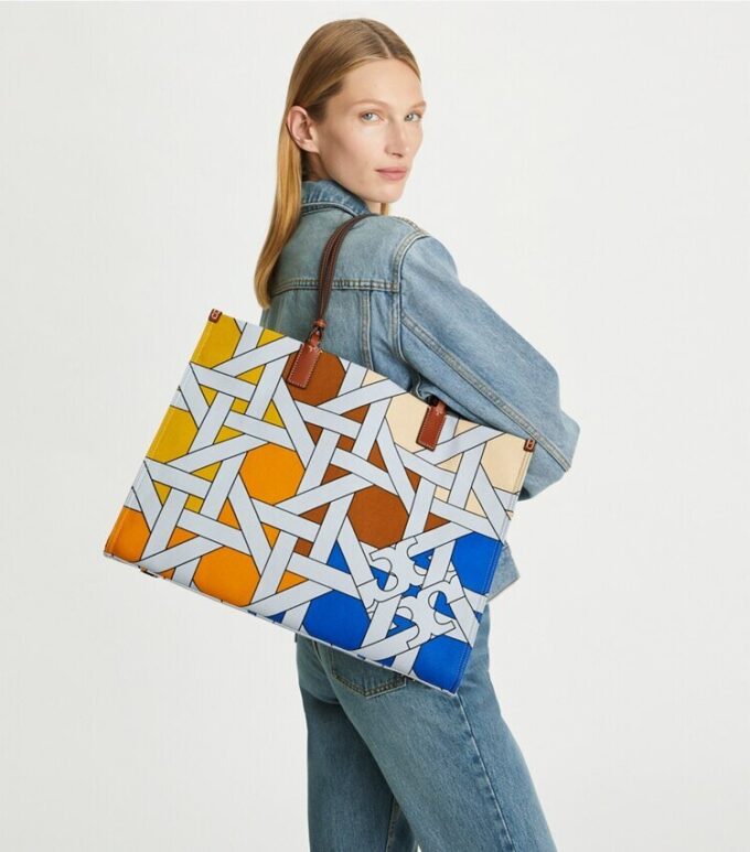 Borsa tote Ella in tela intrecciata