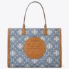 Borsa tote in denim con monogramma T Monogram Ella Borsa tote in denim con monogramma T Monogram Ella