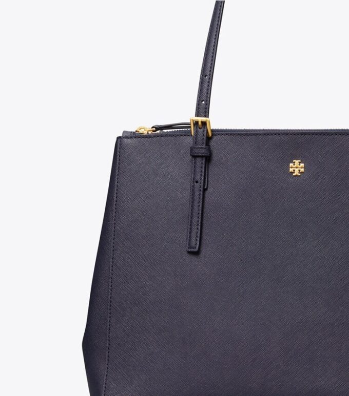 Borsa tote in pelle con doppia cerniera Borsa tote in pelle con doppia cerniera
