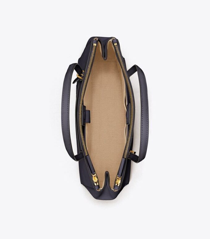 Borsa tote in pelle con doppia cerniera Borsa tote in pelle con doppia cerniera