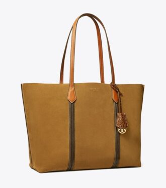 Borsa tote in pelle scamosciata Perry a tre scomparti