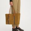 Borsa tote in pelle scamosciata Perry a tre scomparti