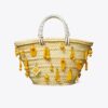 Borsa tote piccola in rafia ricamata Borsa tote piccola in rafia ricamata