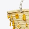 Borsa tote piccola in rafia ricamata Borsa tote piccola in rafia ricamata