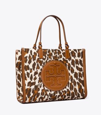 Borsa tote piccola in tela leopardata Ella