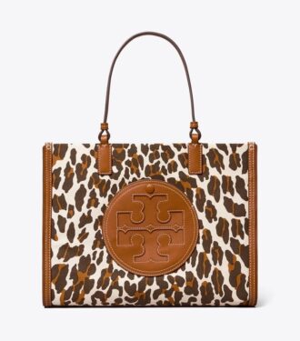 Borsa tote piccola in tela leopardata Ella