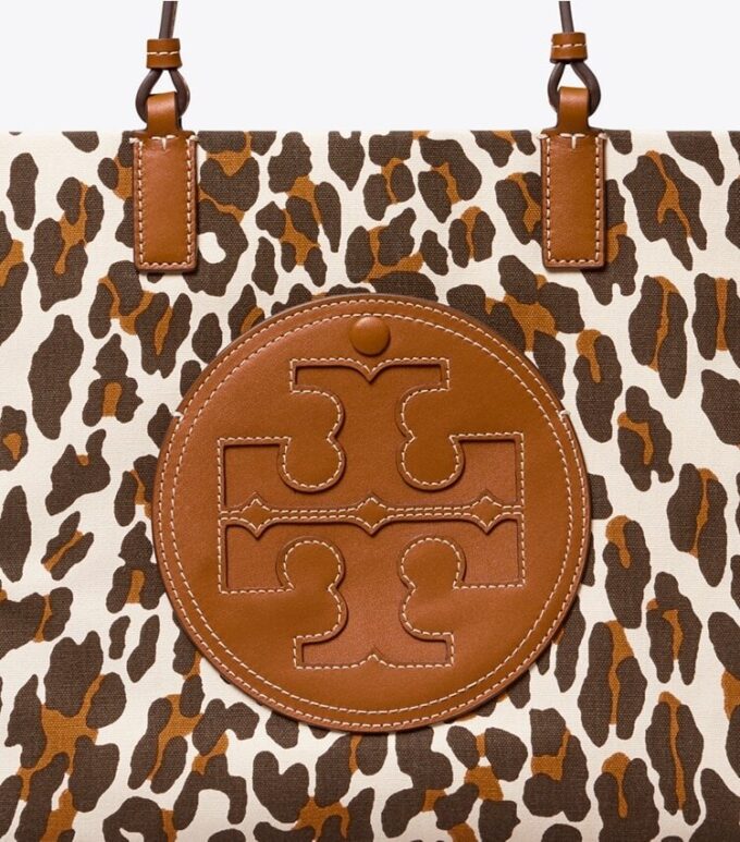 Borsa tote piccola in tela leopardata Ella Borsa tote piccola in tela leopardata Ella