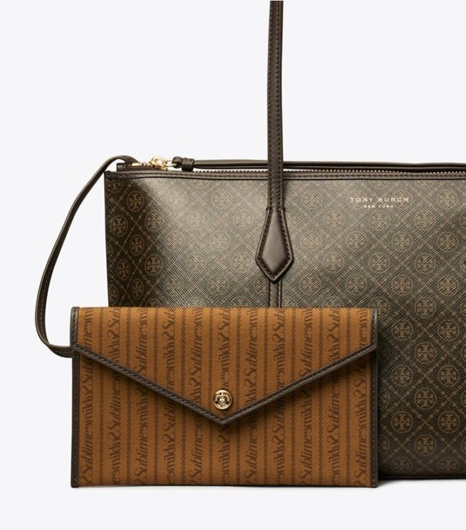 Borsa tote piccola Perry in tela rivestita Borsa tote piccola Perry in tela rivestita