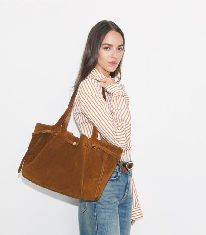 Borsa tote Romy in pelle scamosciata Borsa tote Romy in pelle scamosciata