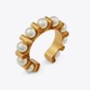 Bracciale rigido con perle scanalate Bracciale rigido con perle scanalate