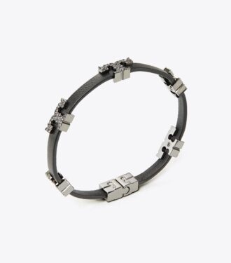 Bracciale Serif-T a giro singolo con pavé