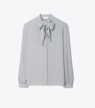Camicetta con fiocco in georgette