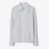 Camicia a righe in popeline di cotone