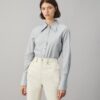 Camicia a righe in popeline di cotone
