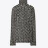 Camicia con collo alto in jersey stampato Camicia con collo alto in jersey stampato