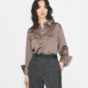 Camicia con polsini jacquard