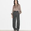 Camicia con polsini jacquard