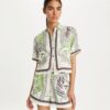 Camicia da campo in lino stampato