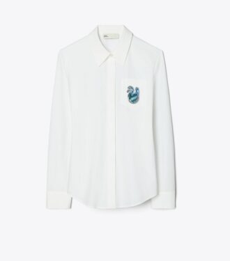 Camicia in popeline di cotone con bottoni