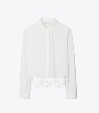 Camicia in popeline impreziosita da cristalli