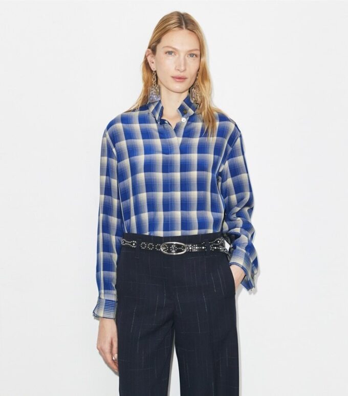 Camicia in viscosa a quadri