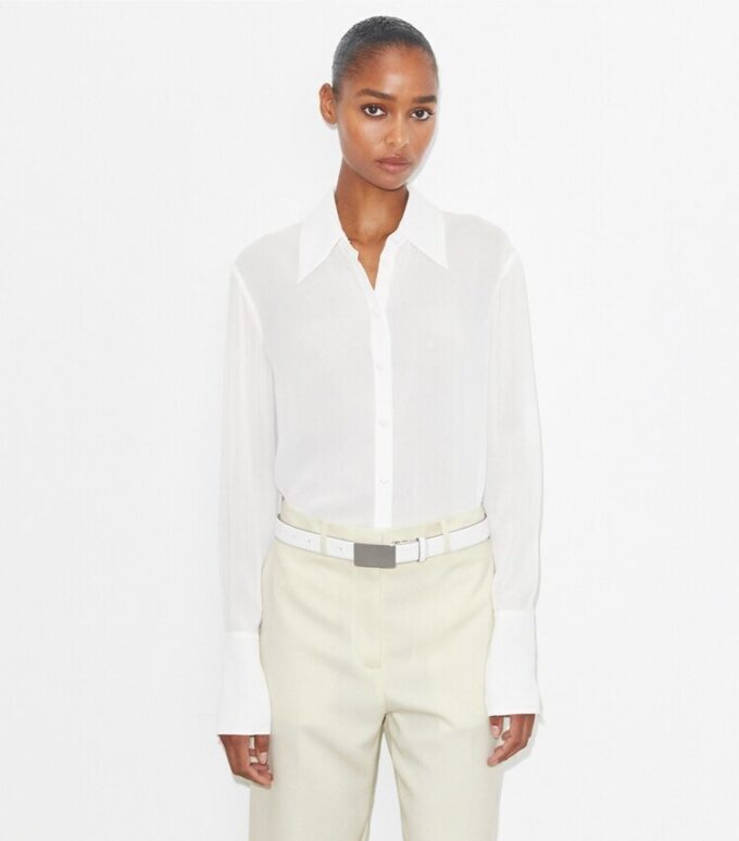 Camicia in viscosa con polsini