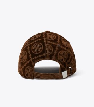Cappellino da baseball in velluto con T Monogram