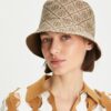 Cappello a secchiello con visiera corta e monogramma T Monogram