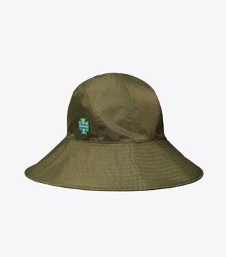 Cappello a secchiello in nylon a tesa larga