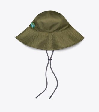 Cappello a secchiello in nylon a tesa larga