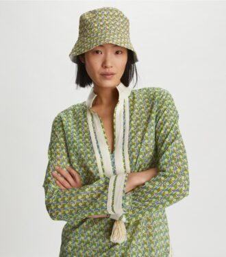Cappello a secchiello reversibile con tesa corta e trama a canestro