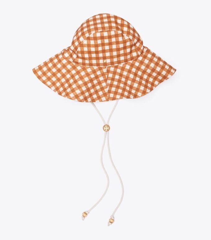 Cappello a secchiello reversibile in cotone a quadretti Cappello a secchiello reversibile in cotone a quadretti