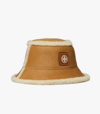 Cappello a secchiello reversibile in shearling