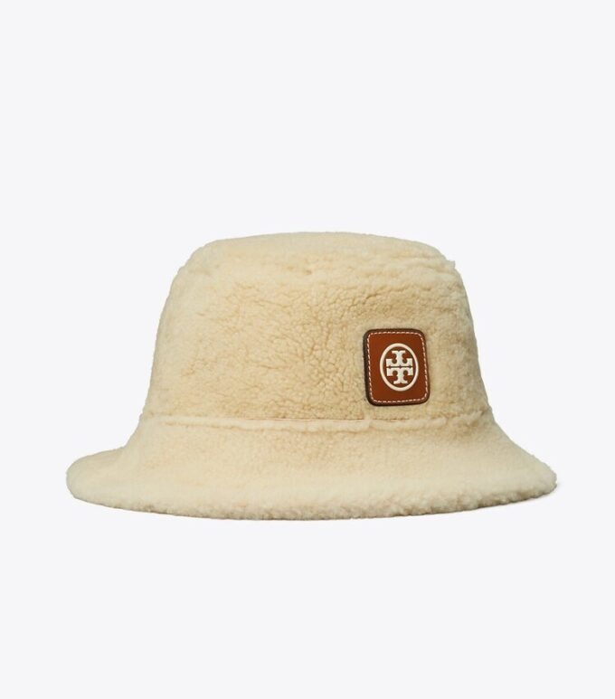 Cappello a secchiello reversibile in shearling