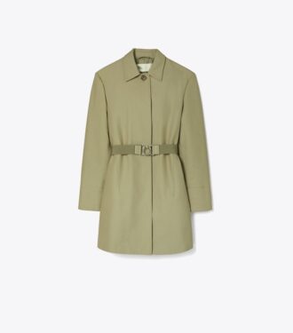 Cappotto in twill con cintura