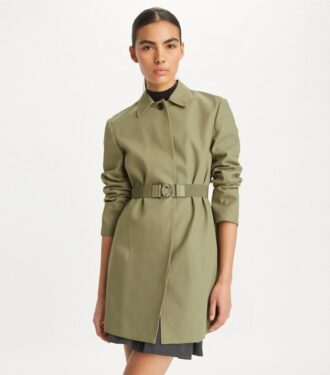 Cappotto in twill con cintura