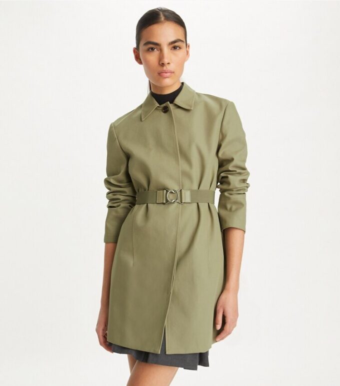 Cappotto in twill con cintura Cappotto in twill con cintura