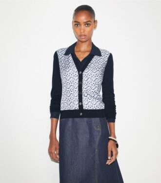 Cardigan con davanti in seta