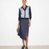 Cardigan con davanti in seta