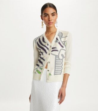 Cardigan con parte anteriore in seta