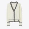 Cardigan corto in lana a coste