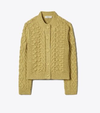 Cardigan girocollo melange