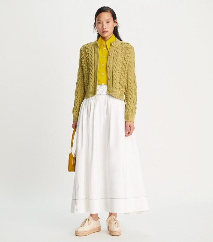 Cardigan girocollo melange